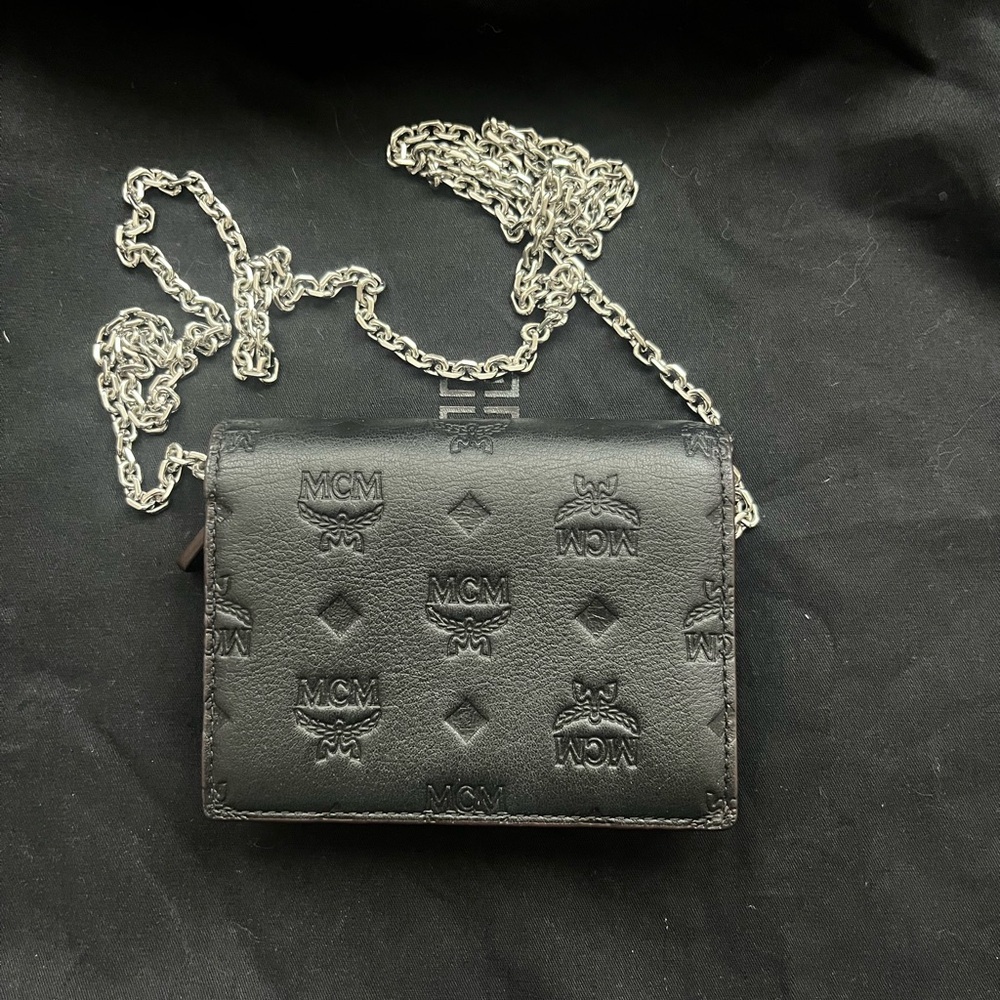 MCM Black Leather Crossbody Bag